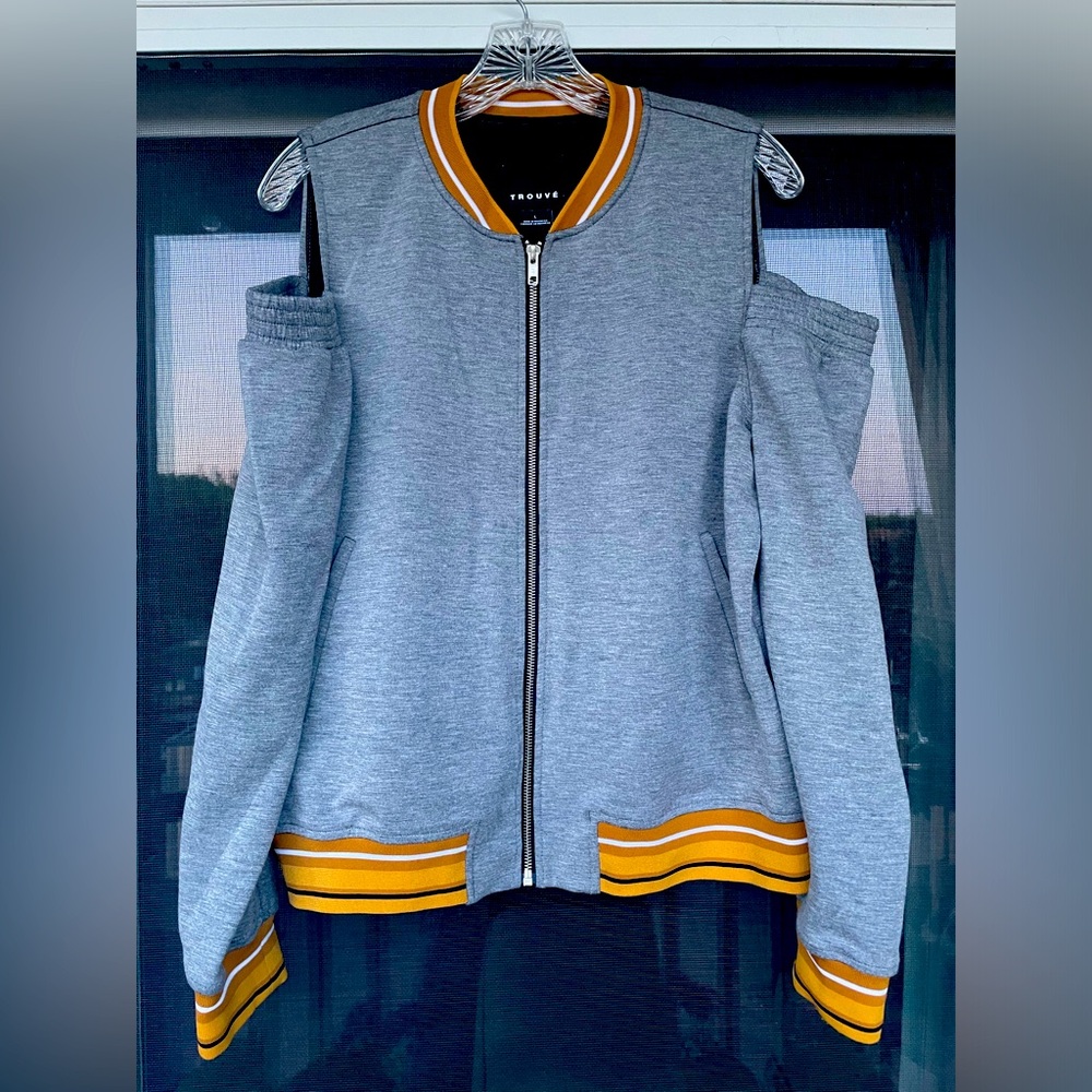 Trouvé cold shoulder bomber jacket